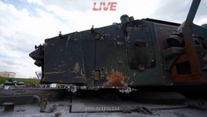 Танк «Леопард-2» на выставке трофейной техники из зоны спецоперации