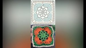 Вяжем бабушкин квадрат, схемы.