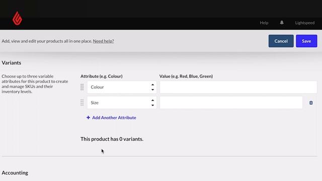 Adding products with variants