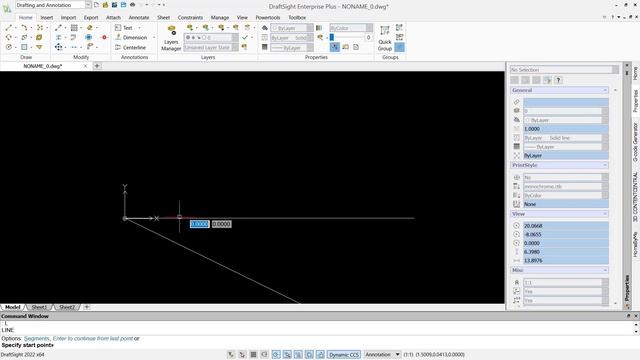 Draftsight How To Draw A Line At An Angle Tutorial смотреть онлайн