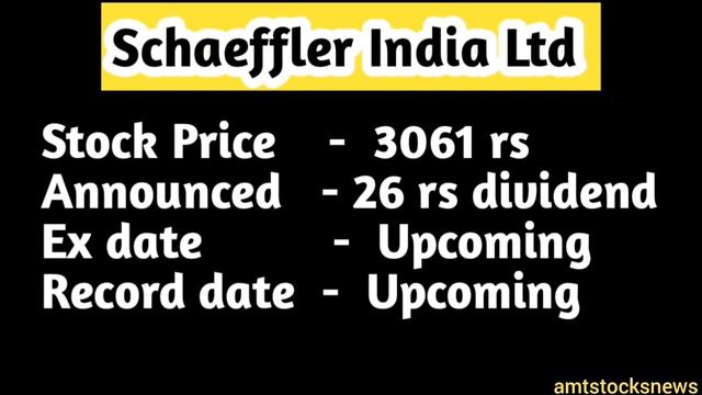 Today 06 Stocks Declared । Schaeffler। Heromotocorp।#dividend।#bonusshare।#amtstocksnews।#Stocksnew