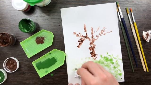 Рисование мятой бумагой «Лето»