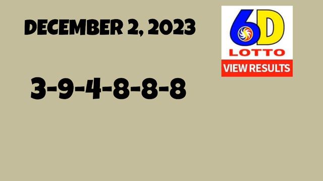 Lotto Result Today 9pm draw December 2, 2023 6/55 6/42 6D Swertres ez2 PCSO#lotto смотреть онлайн