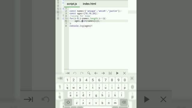 Merging Arrays Using For Loop | Merge Arrays In Js