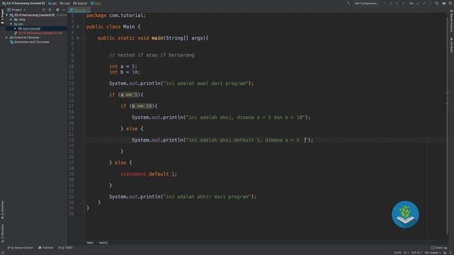 Belajar Java [Dasar] - 22 - IF Bersarang (nested IF) смотреть онлайн