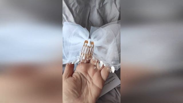 Свадебное украшение для волос БАНТ С ВЕТОЧКАМИ на гребне в прическу | как сделать | своими руками
