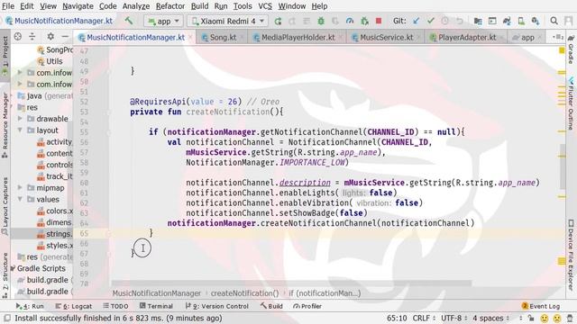 How to Create Music Player App | Music Player app in android | Notification Creation Part 30 смотреть онлайн