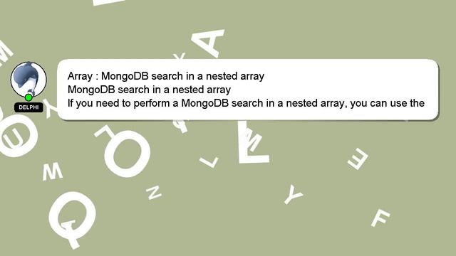 Array : MongoDB search in a nested array смотреть онлайн