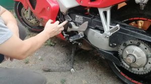 Замена цепи на Honda VFR800 сам, без спец ключей