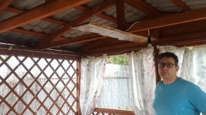 Светильник из слэба в беседку