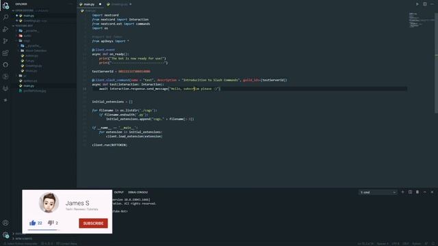 Adding SLASH COMMANDS and LISTENERS to COGS | Making A Discord Bot in Python | Nextcord