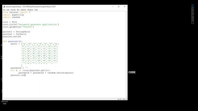How to create password generator application in python | Tkinter GUI library #python #tkinterGUI