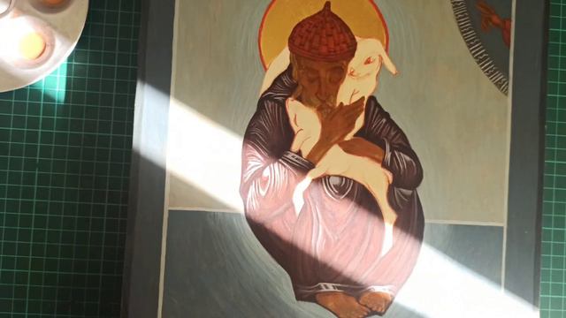 Написание иконы "Спиридон Тримифунский" смотреть онлайн