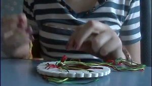 Мастер класс. Фенечка кумихимо" арбузик"