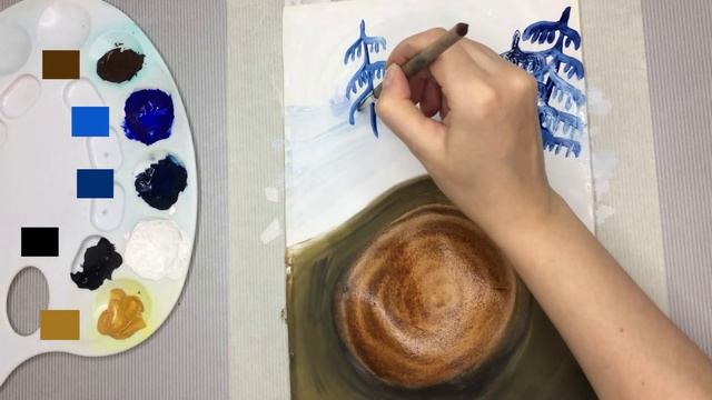 Рисуем медведицу с медвежонком в берлоге. Для детей от 7 лет смотреть онлайн