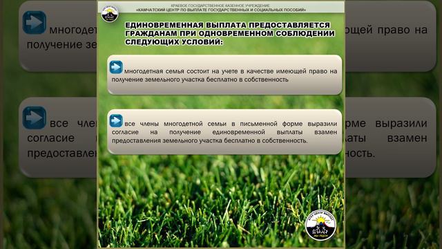 Единовременная выплата взамен земельного участка