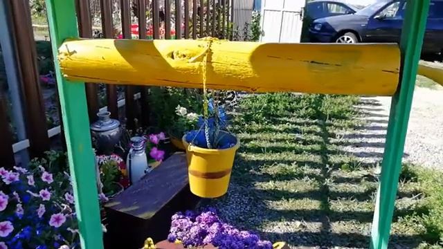 КОЛОДЕЦ-КЛУМБА ИЗ ШИНЫ ОТ КОЛЕСА И ПОДРУЧНЫХ СРЕДСТВ!!! смотреть онлайн