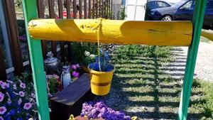 КОЛОДЕЦ-КЛУМБА ИЗ ШИНЫ ОТ КОЛЕСА И ПОДРУЧНЫХ СРЕДСТВ!!!