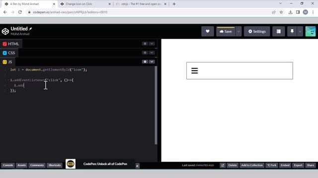 How to Change Icons with CSS and JavaScript | Add Animation Effect | Step-by-Step Tutorial