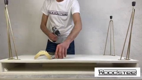 6. 15. Письменный стол/Туалетный столик "Liverpool" 90х45х75 см. ЛДСП Дуб Крафт Белый.Золото