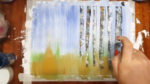 Как нарисовать березовую рощу. Как нарисовать осень в лесу. Рисуем осенний пейзаж легко.