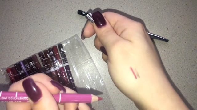 Обзор посылки с Aliexpress: Водостойкие карандаши для губ смотреть онлайн