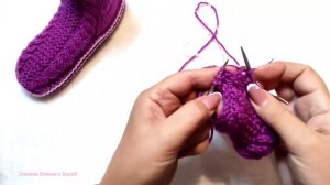 ? Носки-тапки для подростка. МК⏩ Размер 32-33. На двух спицах без шва на подошве ?