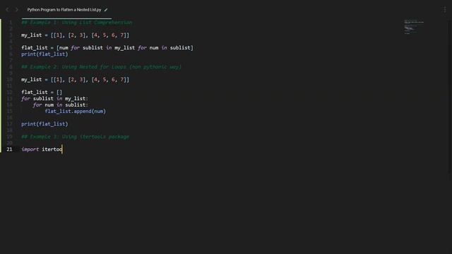 Flatten a Nested List in Python | Python Examples | Python Coding Tutorial | Python Coding Intervie