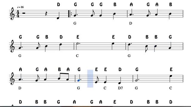 Auld Lang Syne Notes Sheet Music for Flute Violin Oboe Voice    Easy Christmas Song Villancico смотреть онлайн