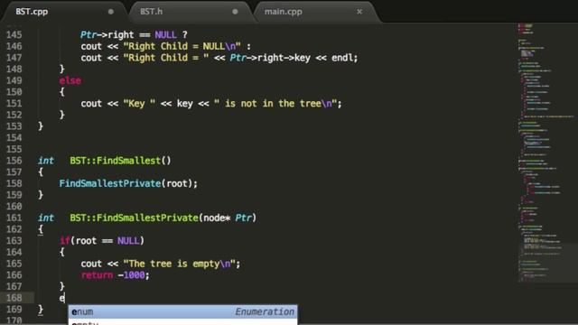 Binary Search Trees - Find Smallest Key Function - C++ (Part 9)