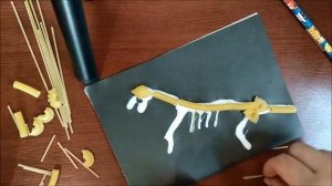 Скелет динозавра из макарон: мк для детей.