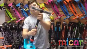 Детский трёхколёсный самокат Scooter Maxi Micar UFO со съёмной регулируемой ручкой, подсветкой плат