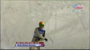 New inofficial World Record 243m Evensen Vikersund in Training1