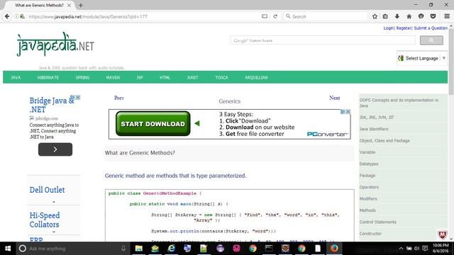 What are Generic Methods?
| javapedia.net смотреть онлайн