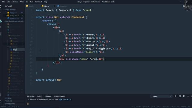 Responsive Navbar Menu React Router