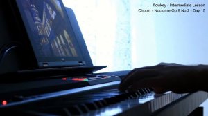 flowkey on Korg XE20 - Intermediate Lesson (Chopin Nocturne Op. 9 No. 2) Day 15