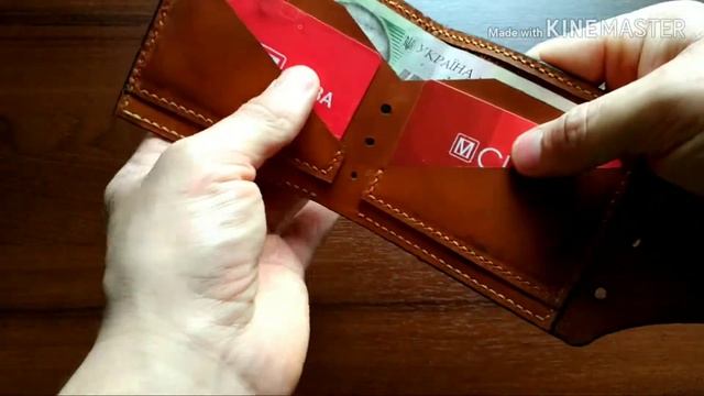 Классический кошелек из кожи своими руками с эффектом старения. Handmade. leather wallet. смотреть онлайн