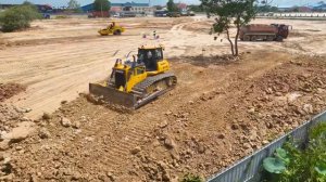 Строительство,  засыпка болот для нового жилого комплекса