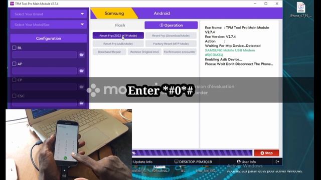 All Samsung Reset FRP New Method 2023 by TFM tool Pro Main Module