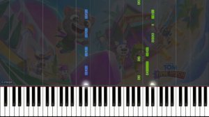 Talking Tom Time Rush Theme Song EASY Piano Tutorial