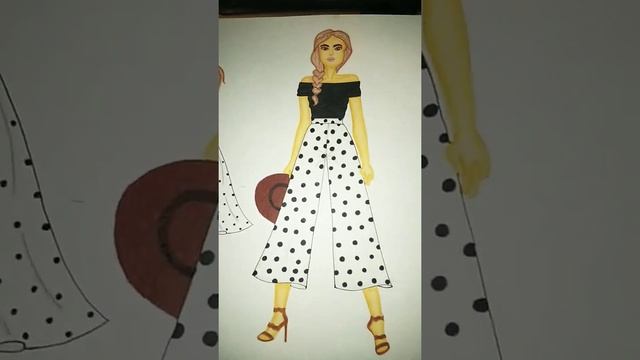 #fashionillustration #fashiondrawing ?Three types of polka dot illustration ❤please subscribe ❤like