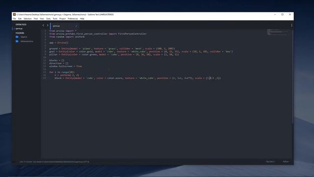 Простой 3D платформер на Python