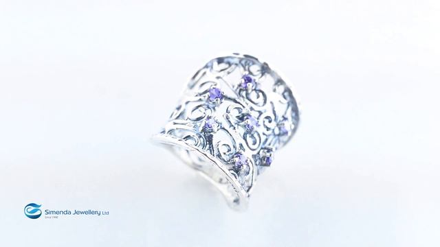 classy new Purple Amethyst Ring made of sterling silver 925 by Simenda Jewellery |Кольца