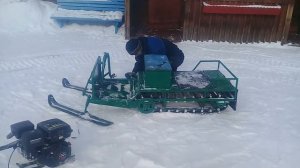 Самодельный мини снегоход