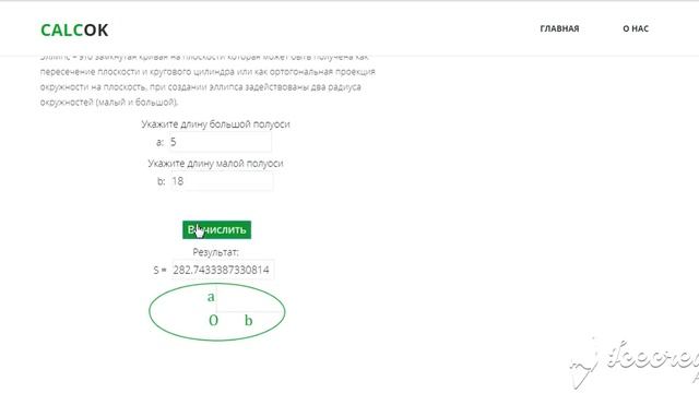 Площадь эллипса смотреть онлайн