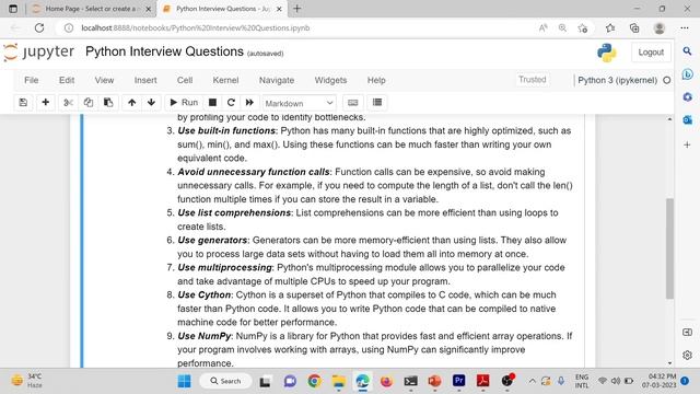 How will you improve the performance of a program in python смотреть онлайн