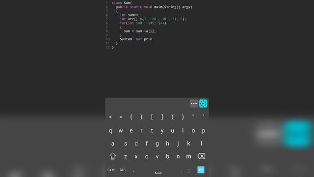 Sum of the elements in an Array program in java смотреть онлайн