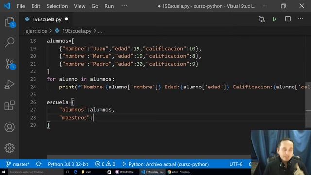 PYTHON Ejercicio 19.- Acceder a listas y diccionarios con el ciclo for [46]???? смотреть онлайн