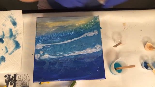 #93- Sea Paint Resin Epoxy Canvas Resina en Canvas / 2019 / смотреть онлайн