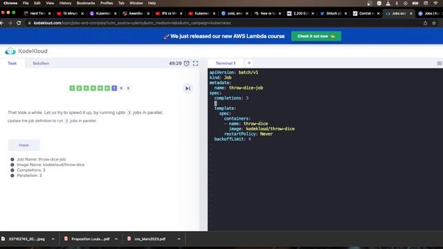 [kodekloud] CKAD Lab - Jobs and cronJobs - kubernetes смотреть онлайн